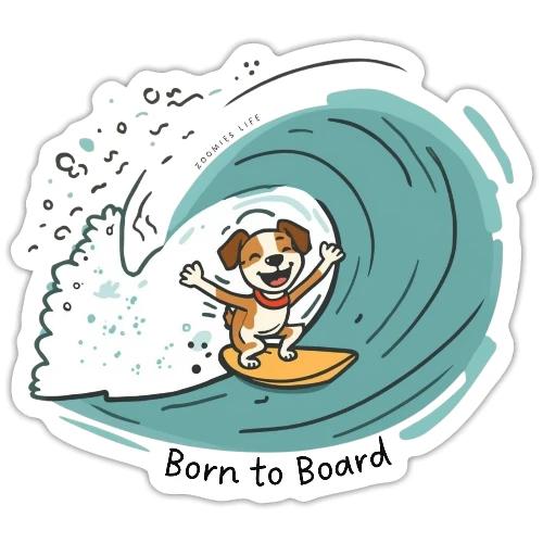 Born to Board Surfer Dog - Sticker