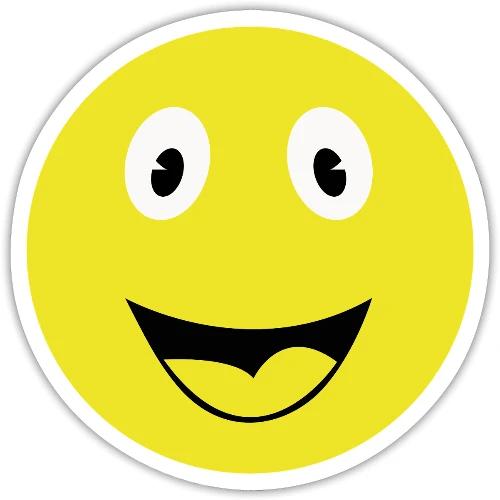 Yellow Happy Face Print - Sticker