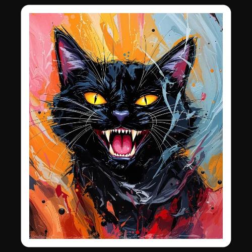 Black Cat Halloween - Sticker