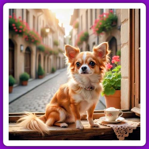 Morning coffee Chihuahua - Sticker