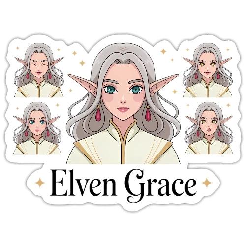 Elven Grace Fantasy Elf Maiden Graphic Magic - Sticker
