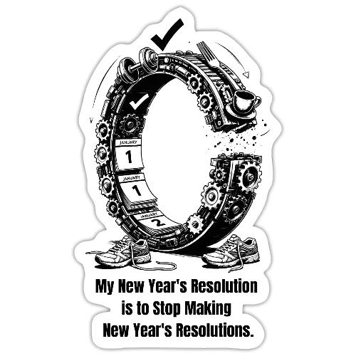 The Resolution Loop - Sarcastic New Year's T-Shirt - Sticker