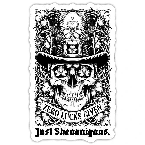 Salty Shamrock Skull T-Shirt - Sticker