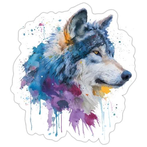 Splash-Art Wolf Head - Sticker