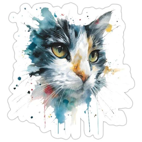 Watercolor cat face - Sticker