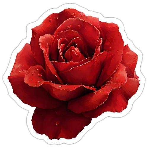 Rose: Crimson Dew Bloom - Sticker