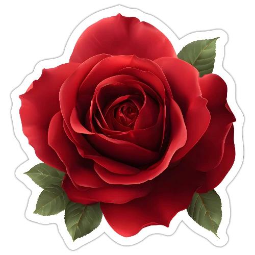 Rose: Crimson Bloom Elegance - Sticker