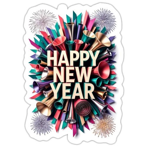 New Year's Party Horn T-Shirt - Sticker