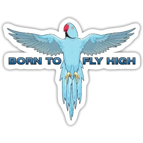Blue Born To Fly High PNG Logo - Sticker