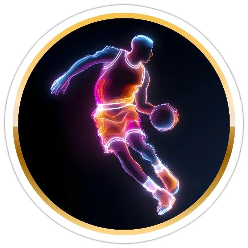 Neon Basketball Player - Sticker