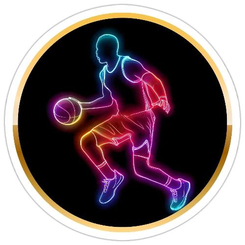 Basketball: Neon Dribble Pulse - Sticker