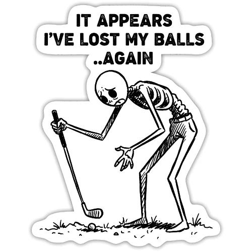 Unisex Golf Skeleton T-Shirt Funny Lost My Balls - Sticker