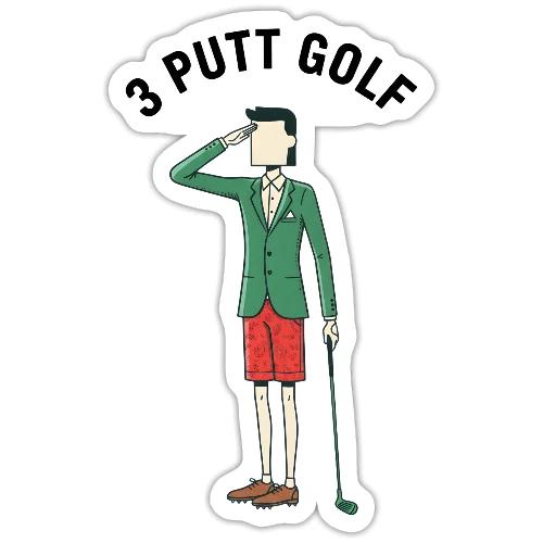 Golf T-Shirt Funny 3 Putt Salute Classic Style - Sticker