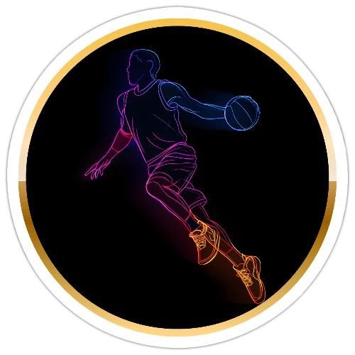 Basketball: Neon Jump Shot - Sticker