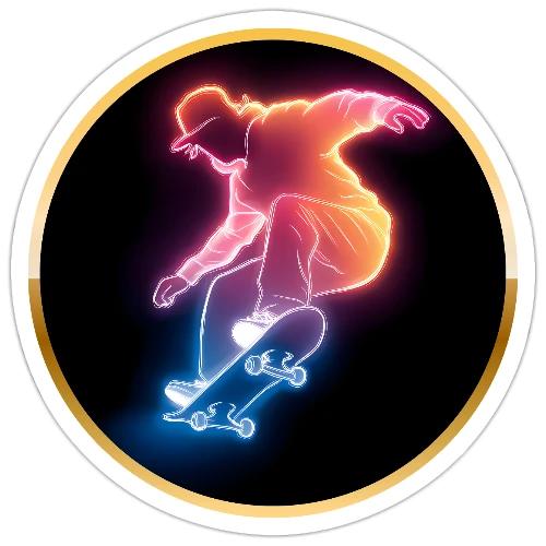 Skateboarding: Golden Trick Rider - Sticker