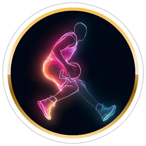 Basketball: Golden Court Glow - Sticker