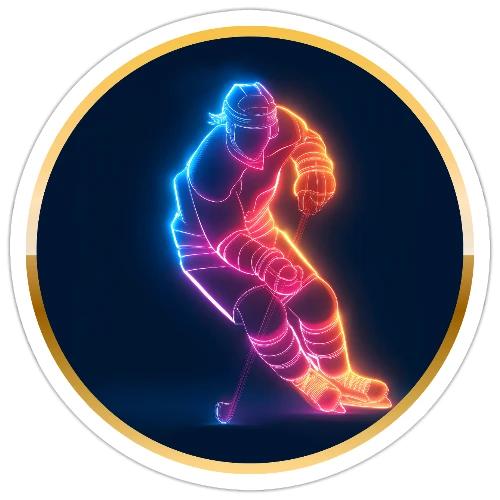 Hockey: Neon Hockey Sketch - Sticker
