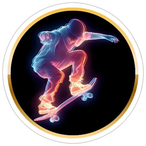 Skateboarding: Neon Skate Orbit - Sticker