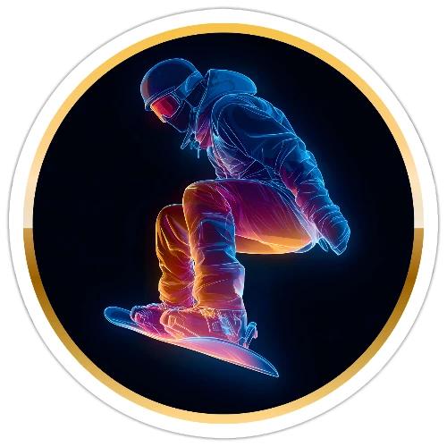 Snowboarding: Arctic Neon Leap - Sticker