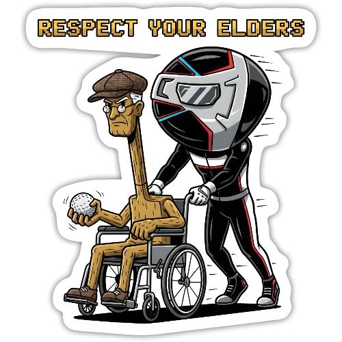 Respect Your Elders Design Golf Humor T-Shirt - Sticker