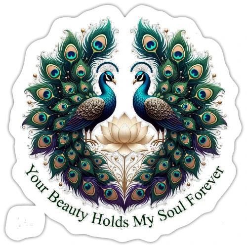 Your Beauty Holds My Soul Peacock Gifts T-Shirt - Sticker