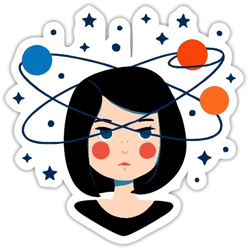 Spaced Out Girl – Mouse Pad - Sticker