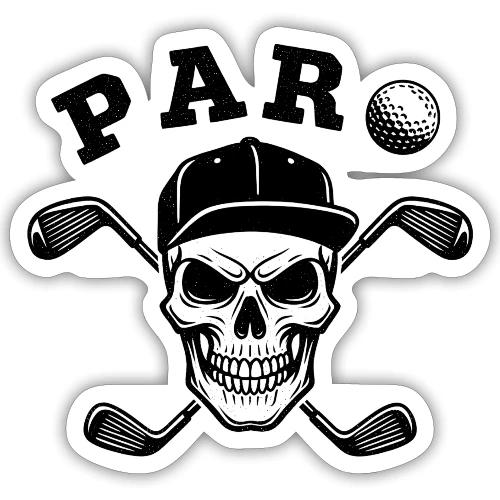 PAR Skull - Golf Gag Gift Tee for Men Cool Vintage - Sticker