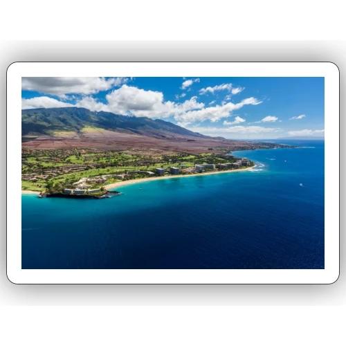 Kaanapali Beach Aerial Maui 0 - Sticker