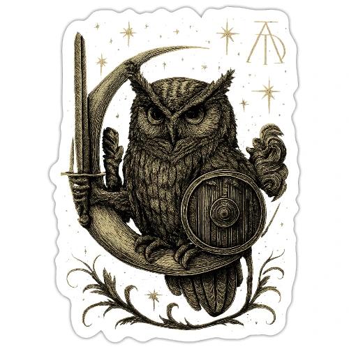 Moon Warrior Owl – Celestial Strength Tee - Sticker