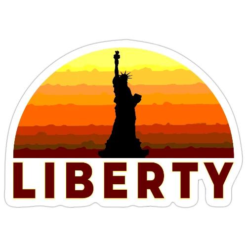 USA: Sunset Liberty Bold - Sticker