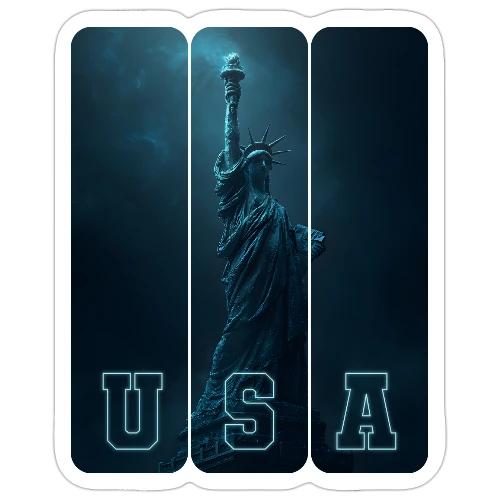 Neon Liberty USA Triptych - Sticker
