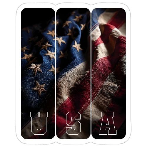 USA: Worn Stars and Stripes - Sticker