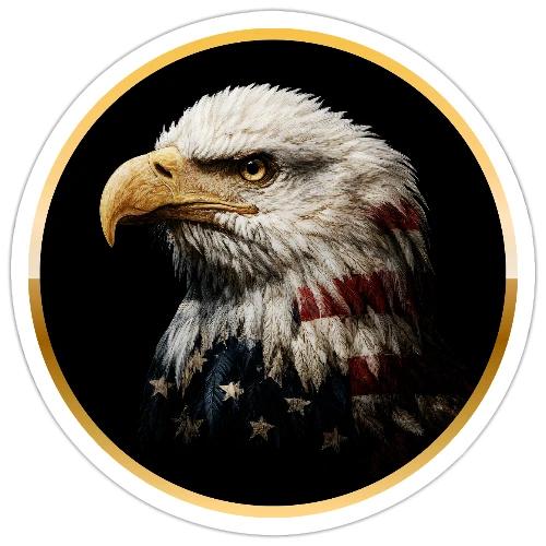 America: Golden Freedom Crest - Sticker