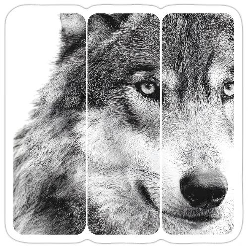 Wolf Face Triptych: Silent Alpha - Sticker