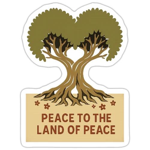 Peace To The Land Of Peace Tree Heart - Sticker