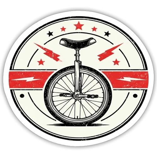Boltz and Stars Unicycle - Sticker