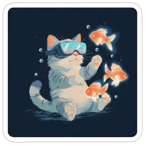 Cat: VR Fish Chase - Sticker