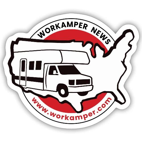 Workamper News Official Logo with Website URL - Sticker