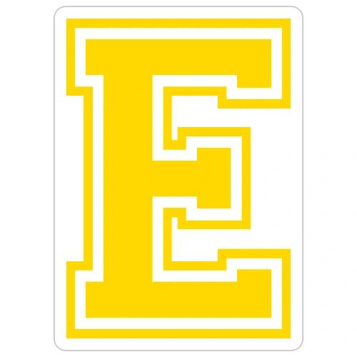 Letter E – Capital Athletic Alphabet Monogram - Sticker