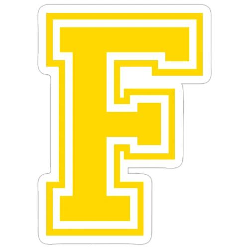 Letter F – Capital Athletic Alphabet Monogram - Sticker