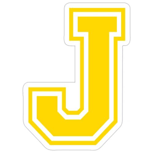 Letter J – Capital Athletic Alphabet Monogram - Sticker