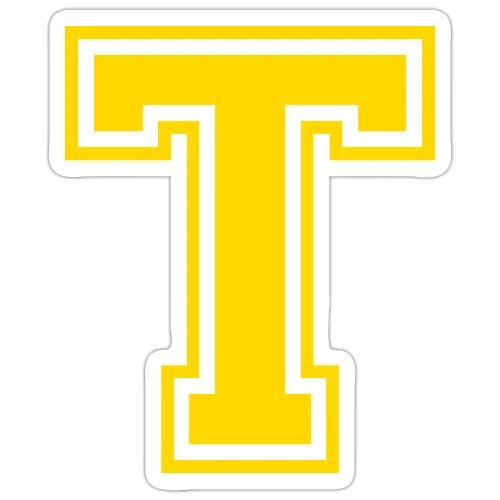 Letter T – Capital Athletic Alphabet Monogram - Sticker