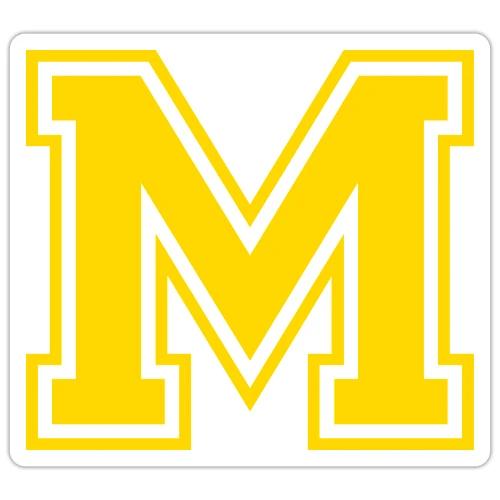 Letter M – Capital Athletic Alphabet Monogram - Sticker