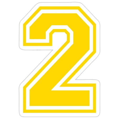Number 2 in a classic athletic collegiate font - Sticker