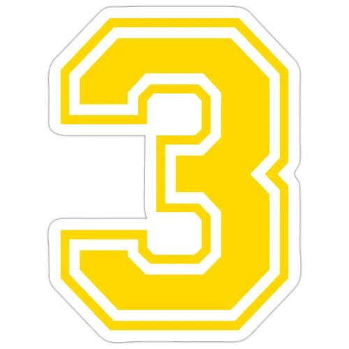 Number 3 in a classic athletic collegiate font - Sticker