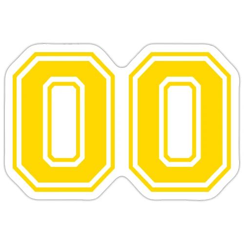 Number 00 in a classic athletic collegiate font - Sticker