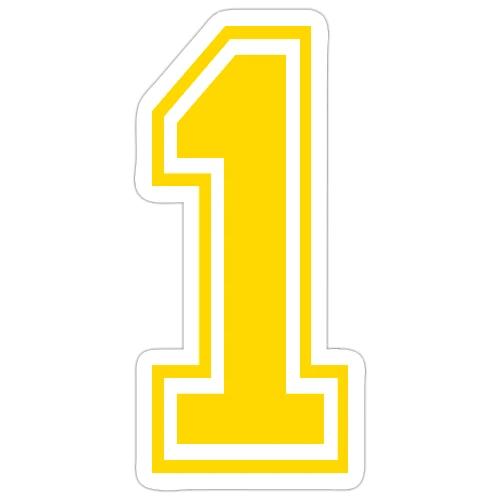Number 1 in a classic athletic collegiate font - Sticker