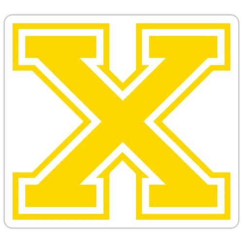 Letter X – Capital Athletic Alphabet Monogram - Sticker