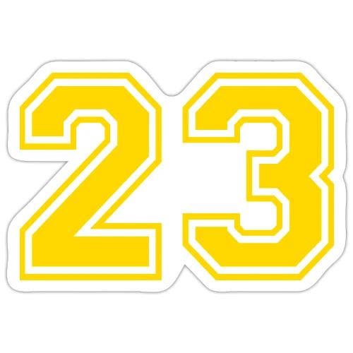 Number 23 in a classic athletic collegiate font - Sticker