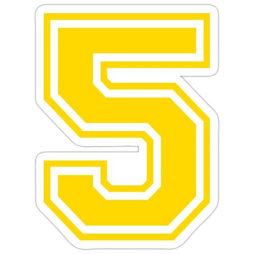 Number 5 in a classic athletic collegiate font - Sticker